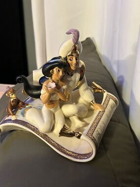 Lenox Aladdin Jasmine and ABU Magic Carpet Ride Collectible Ceramic Sculpture